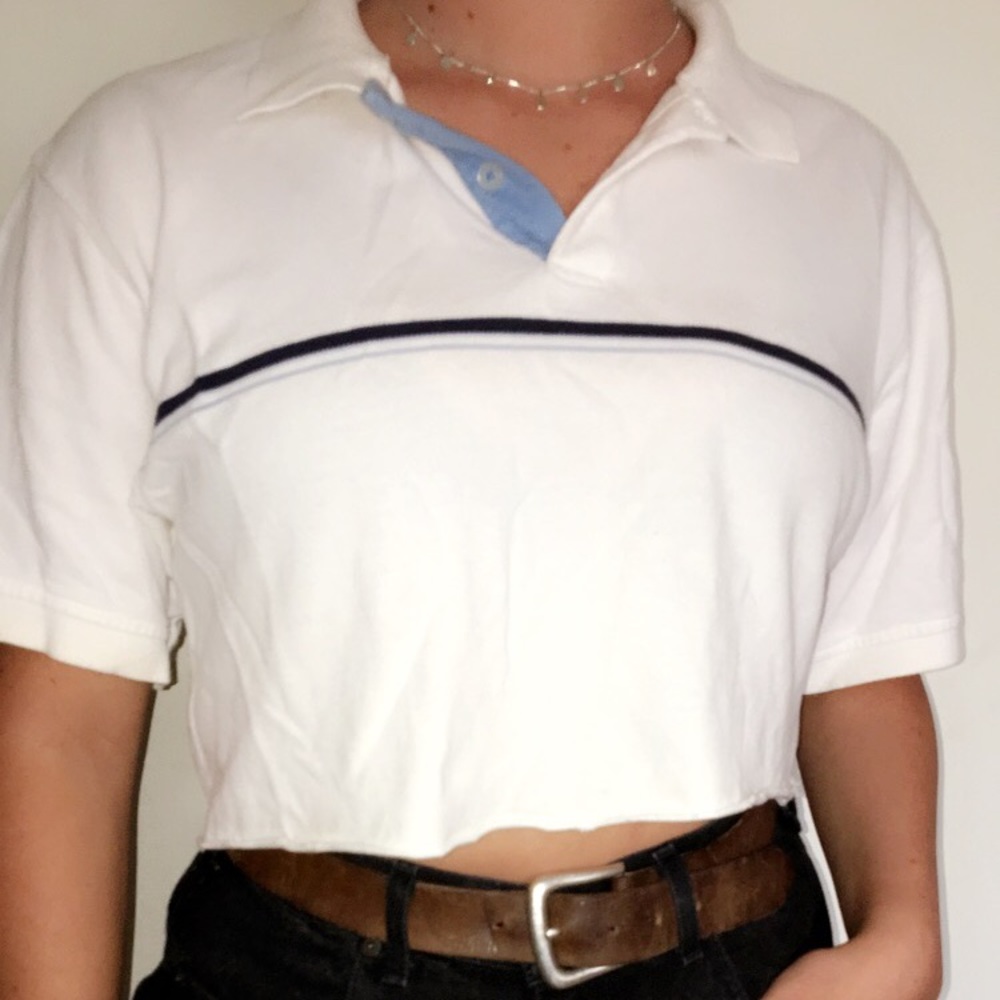 White cropped polo